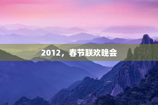 2012,春节联欢晚会 2012,春节联欢晚会