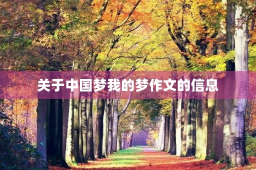 关于中国梦我的梦作文的信息 关于中国梦我的梦作文的信息