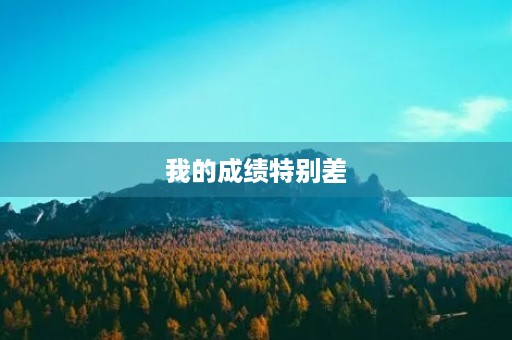 我的成绩特别差 我的成绩特别差