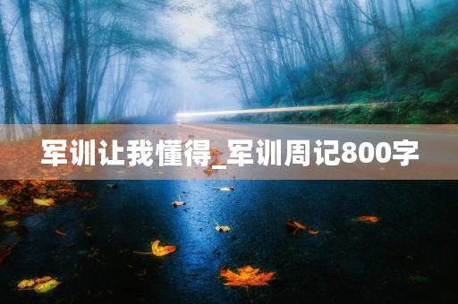军训让我懂得_军训周记800字
