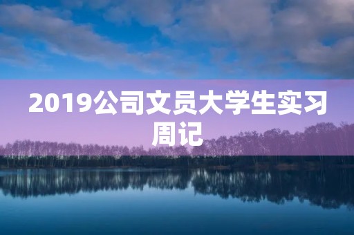 2019公司文员大学生实习周记 2019公司文员大学生实习周记