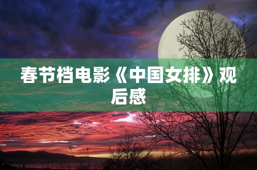 春节档电影《中国女排》观后感 春节档电影《中国女排》观后感