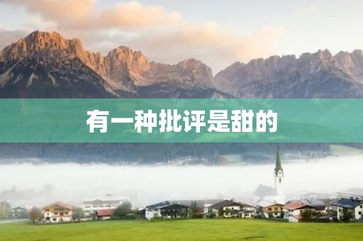 有一种批评是甜的
