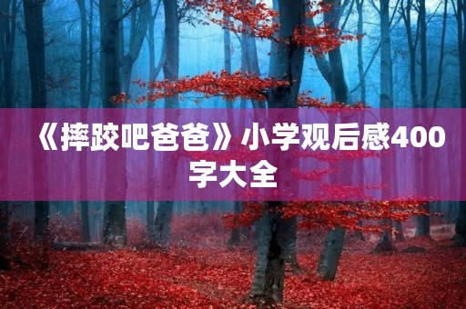 《摔跤吧爸爸》小学观后感400字大全