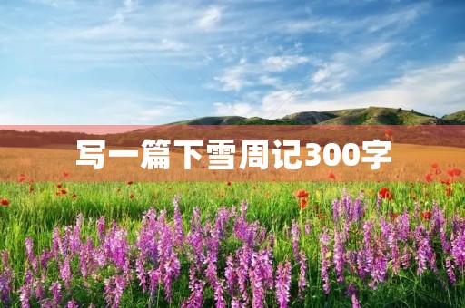 写一篇下雪周记300字 写一篇下雪周记300字