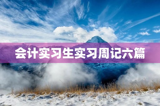 会计实习生实习周记六篇 会计实习生实习周记六篇