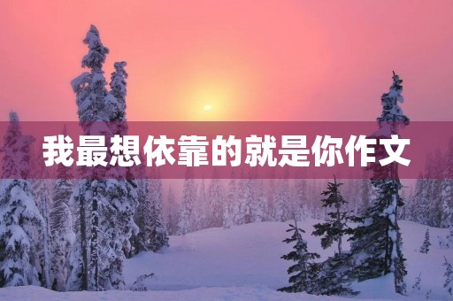 我最想依靠的就是你作文