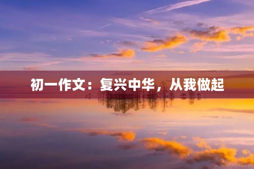 初一作文：复兴中华，从我做起