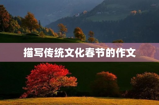 描写传统文化春节的作文 描写传统文化春节的作文