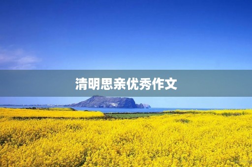 清明思亲优秀作文