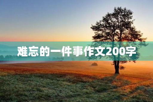 难忘的一件事作文200字