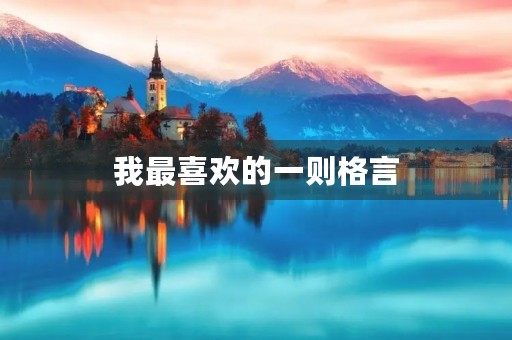 我最喜欢的一则格言 我最喜欢的一则格言