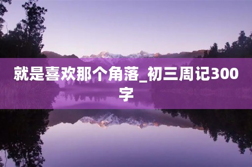 就是喜欢那个角落_初三周记300字