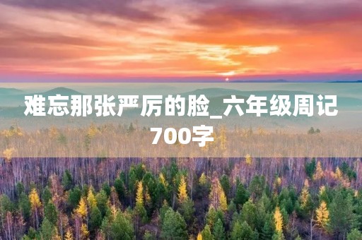 难忘那张严厉的脸_六年级周记700字
