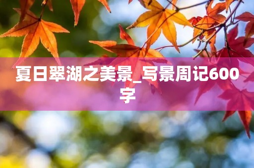 夏日翠湖之美景_写景周记600字