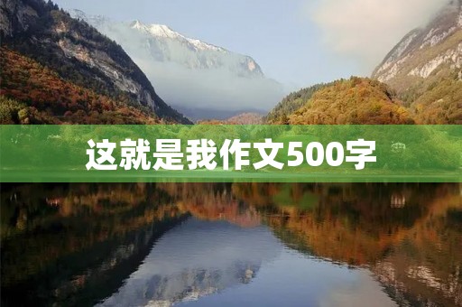 这就是我作文500字 这就是我作文500字