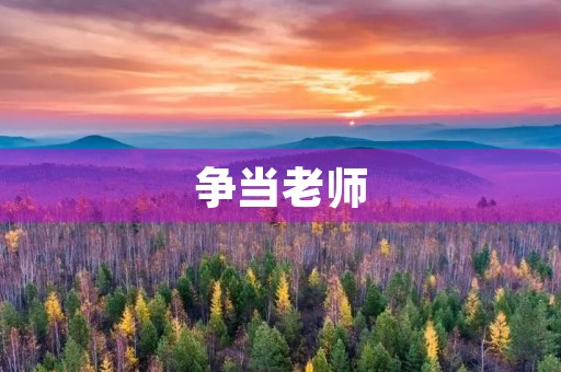 争当老师 争当老师