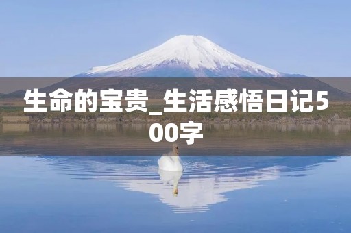 生命的宝贵_生活感悟日记500字
