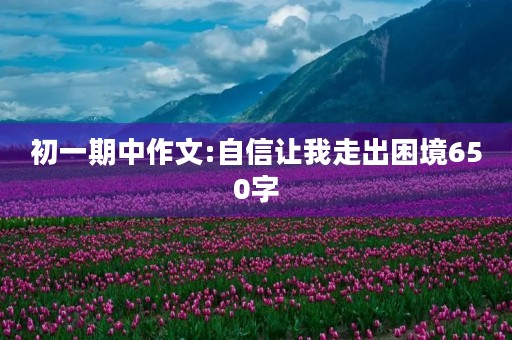 初一期中作文:自信让我走出困境650字