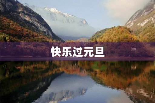 快乐过元旦 快乐过元旦