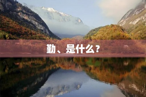 勤、是什么？