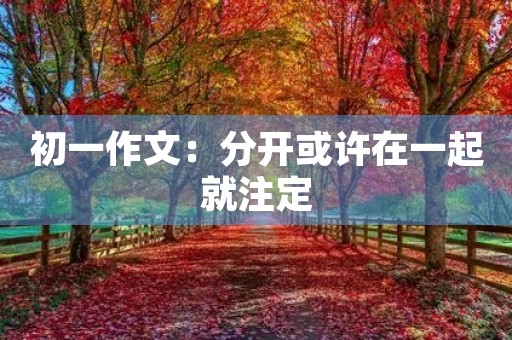 初一作文：分开或许在一起就注定