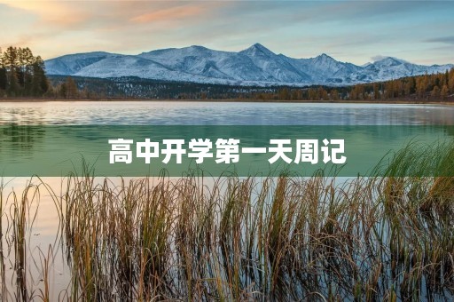 高中开学第一天周记