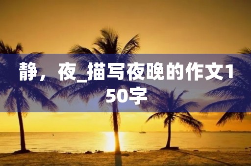 静，夜_描写夜晚的作文150字
