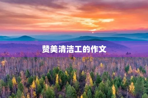 赞美清洁工的作文 赞美清洁工的作文