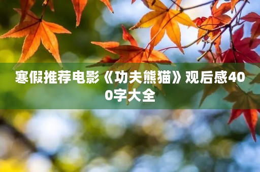 寒假推荐电影《功夫熊猫》观后感400字大全 寒假推荐电影《功夫熊猫》观后感400字大全