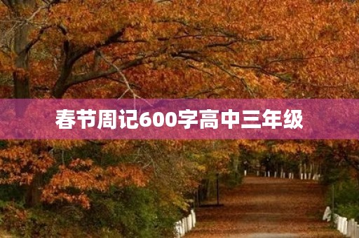 春节周记600字高中三年级 春节周记600字高中三年级