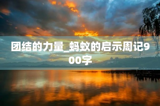 团结的力量_蚂蚁的启示周记900字