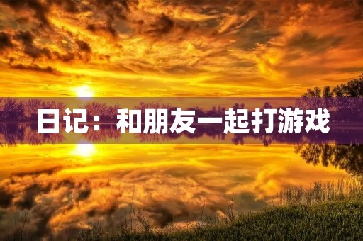 日记:和朋友一起打游戏 日记:和朋友一起打游戏