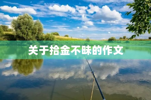 关于拾金不昧的作文