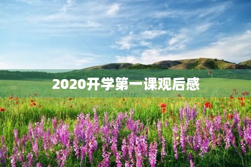 2020开学第一课观后感