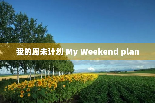 我的周未计划 My Weekend plan