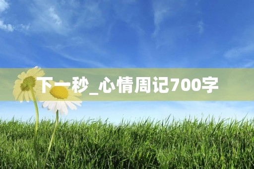 下一秒_心情周记700字