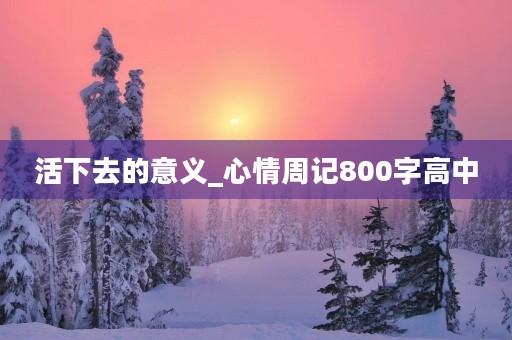 活下去的意义_心情周记800字高中 活下去的意义_心情周记800字高中