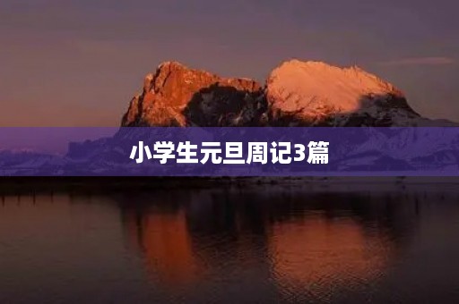 小学生元旦周记3篇 小学生元旦周记3篇