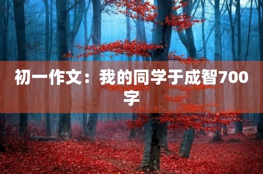 初一作文:我的同学于成智700字 初一作文:我的同学于成智700字