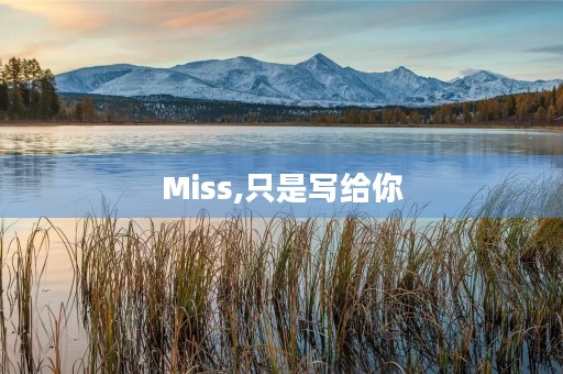 Miss,只是写给你