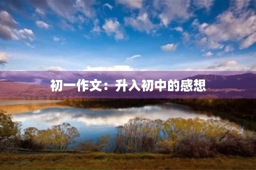 初一作文:升入初中的感想 初一作文:升入初中的感想