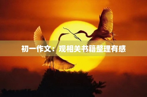 初一作文:观相关书籍整理有感 初一作文:观相关书籍整理有感