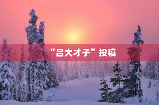 “吕大才子”投稿 “吕大才子”投稿