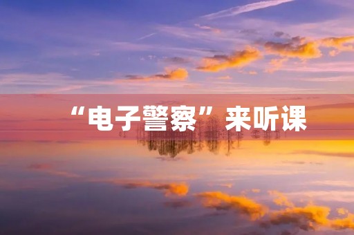 “电子警察”来听课 “电子警察”来听课