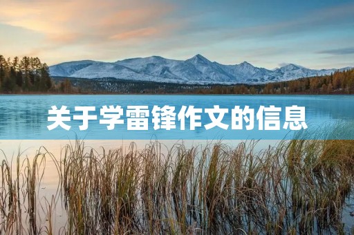 关于学雷锋作文的信息