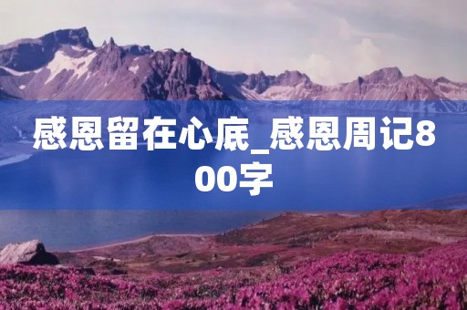 感恩留在心底_感恩周记800字