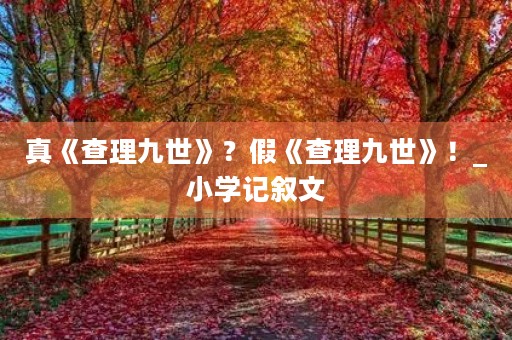 真《查理九世》?假《查理九世》!_小学记叙文 真《查理九世》?假《查理九世》!_小学记叙文