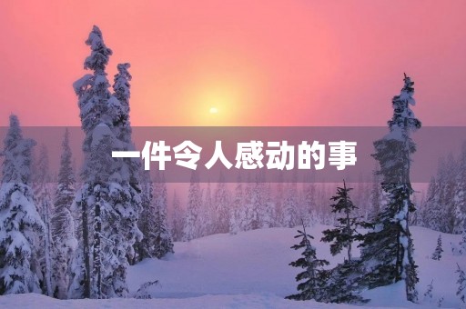 一件令人感动的事 一件令人感动的事