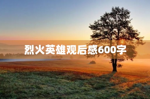 烈火英雄观后感600字 烈火英雄观后感600字